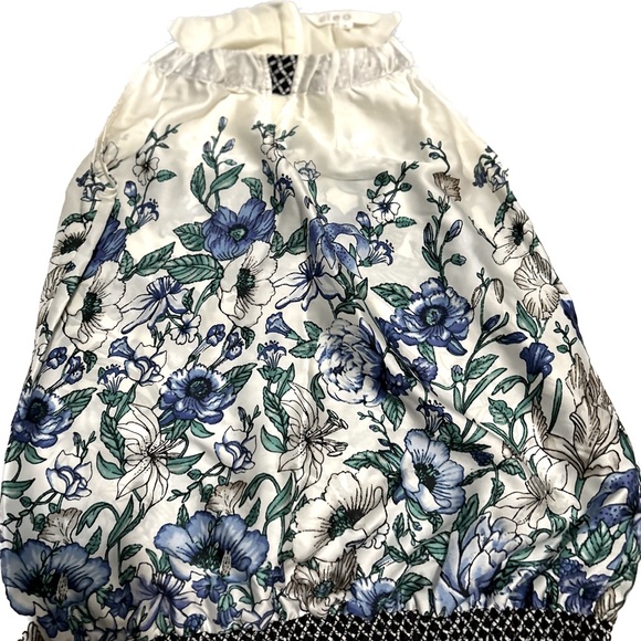 Flower Print Halter Style Blouse - Picture 2 of 2